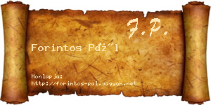 Forintos Pál névjegykártya
