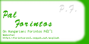 pal forintos business card